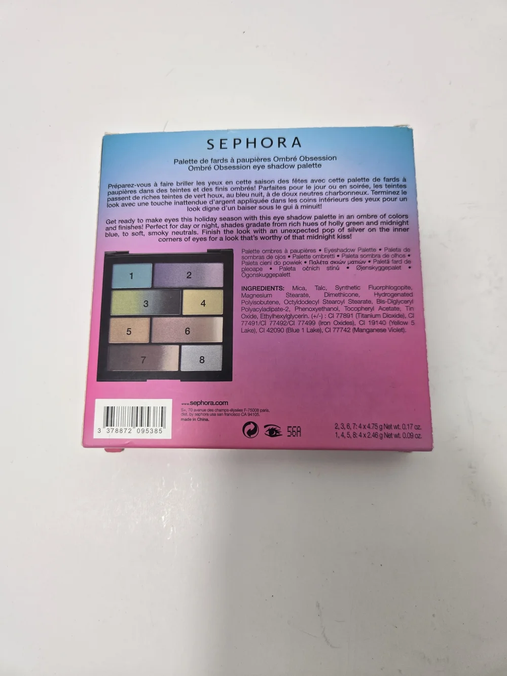 Sephora Ombré Obsession Eyeshadow Palette - Pink & Blue Ombre